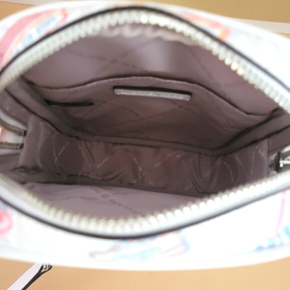 Michael Kors Jet Set Travel Medium NS Chain Crossbody Handbag Optic White Diner - Picture 7 of 7